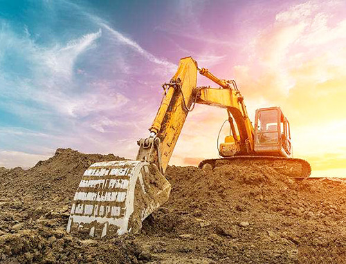 土建工程挖掘机施工现场